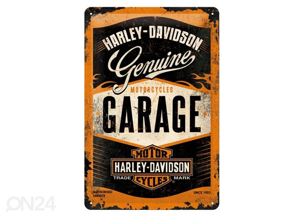 Металлический постер в ретро-стиле Harley-Davidson Garage 20x30 cm