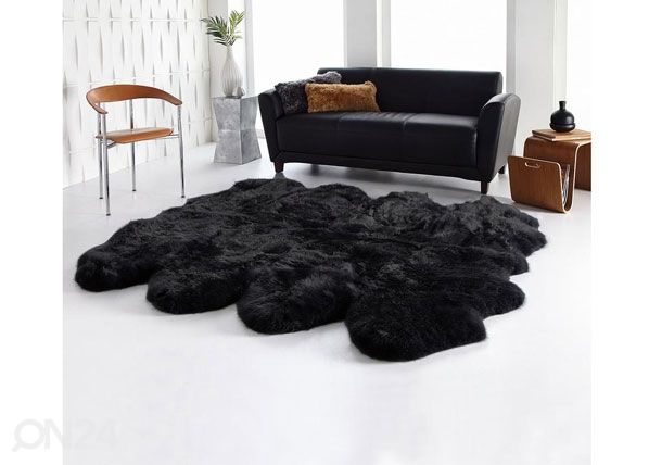 Натуральная овчина MERINO black OCTO ±170x180