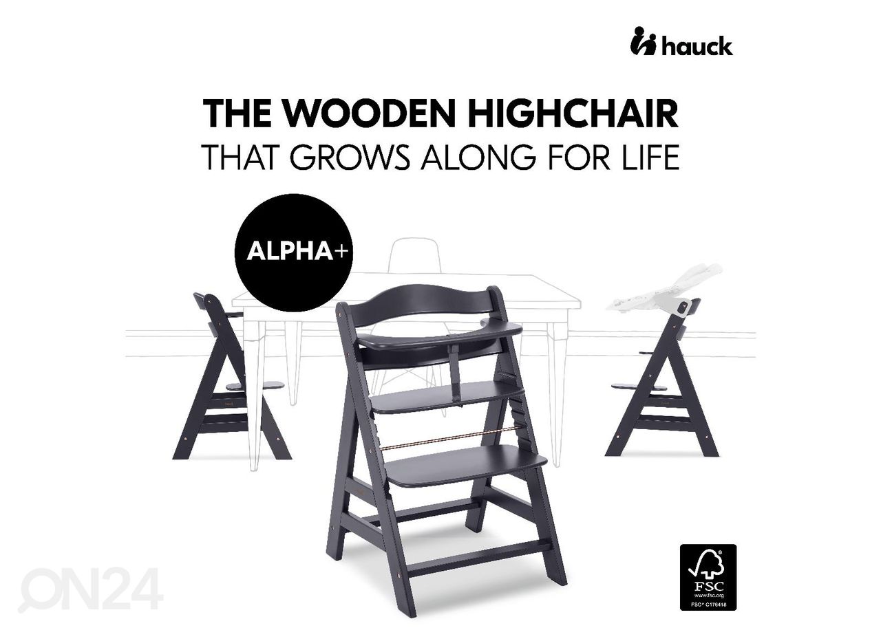 Детский стульчик для кормления Hauck Select Alpha+ кожаный ремешок и медные детали увеличить