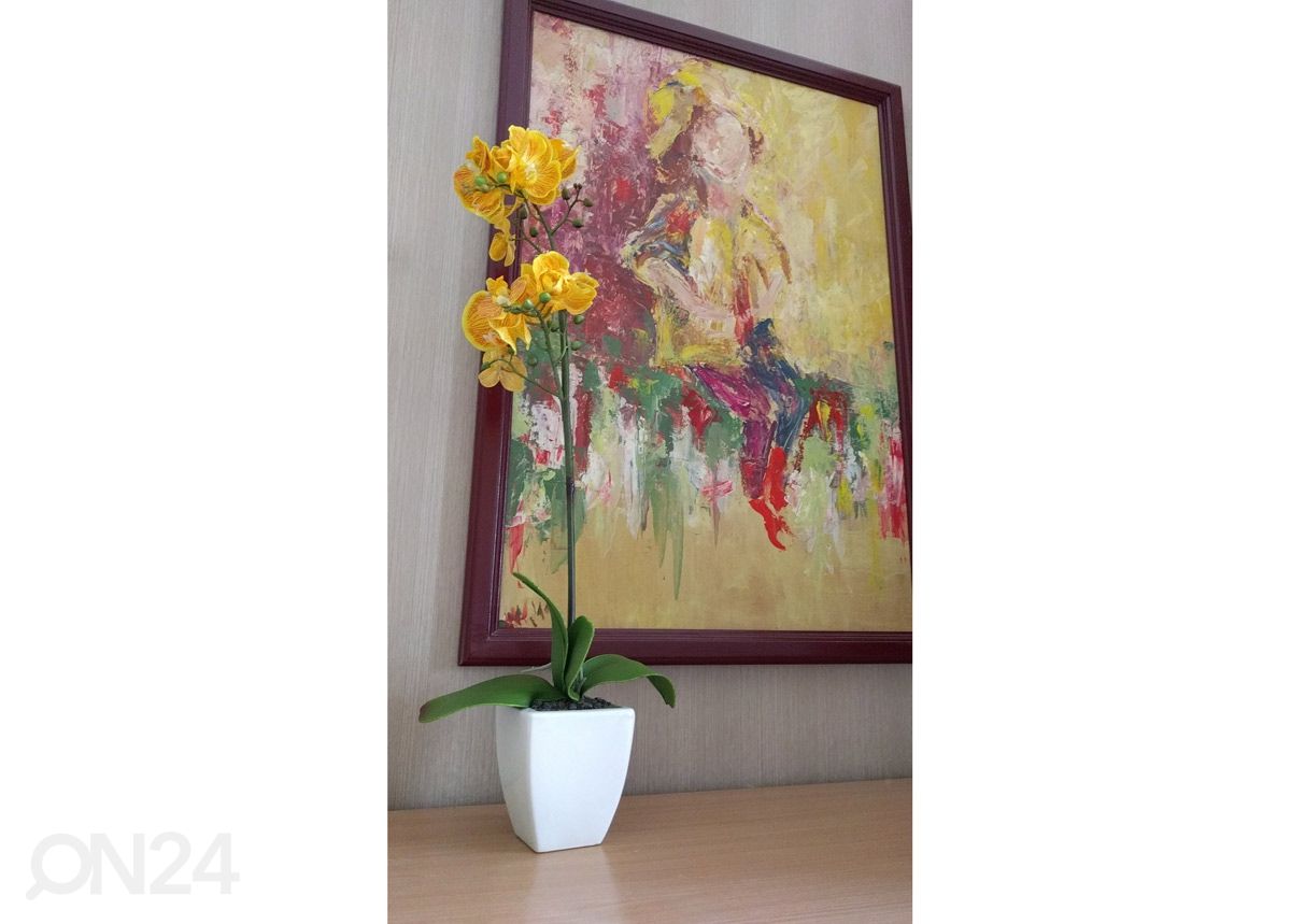 Искусственный цветок Жёлтая орхидея h75 cm увеличить