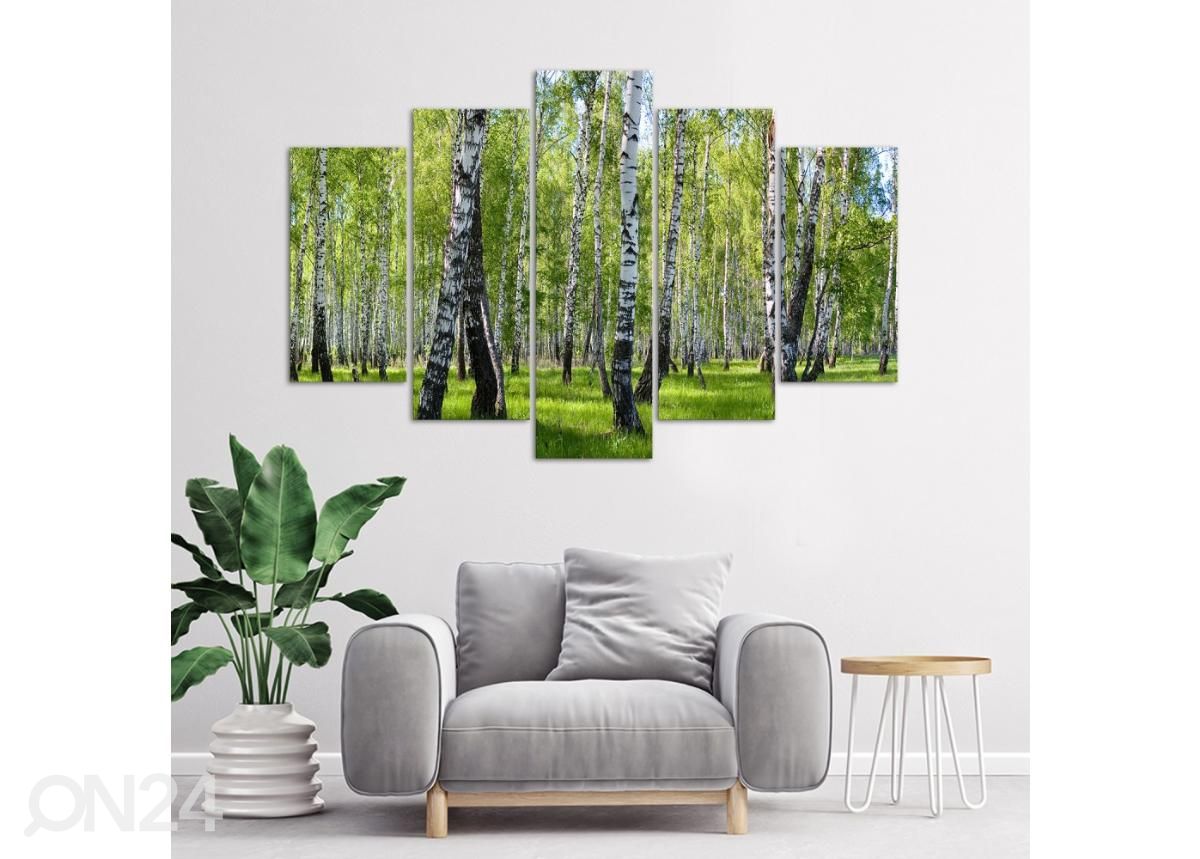 Картина из 5-частей Birch trees 100x70 см увеличить
