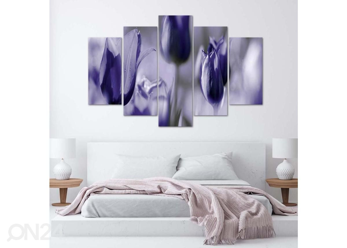 Картина из 5-частей Purple Tulips in the Meadow 100x70 см увеличить