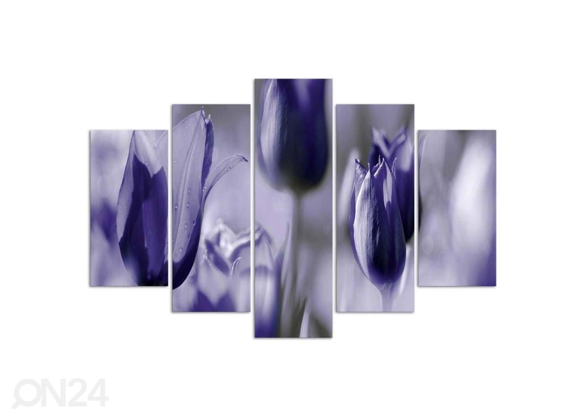 Картина из 5-частей Purple Tulips in the Meadow 100x70 см увеличить