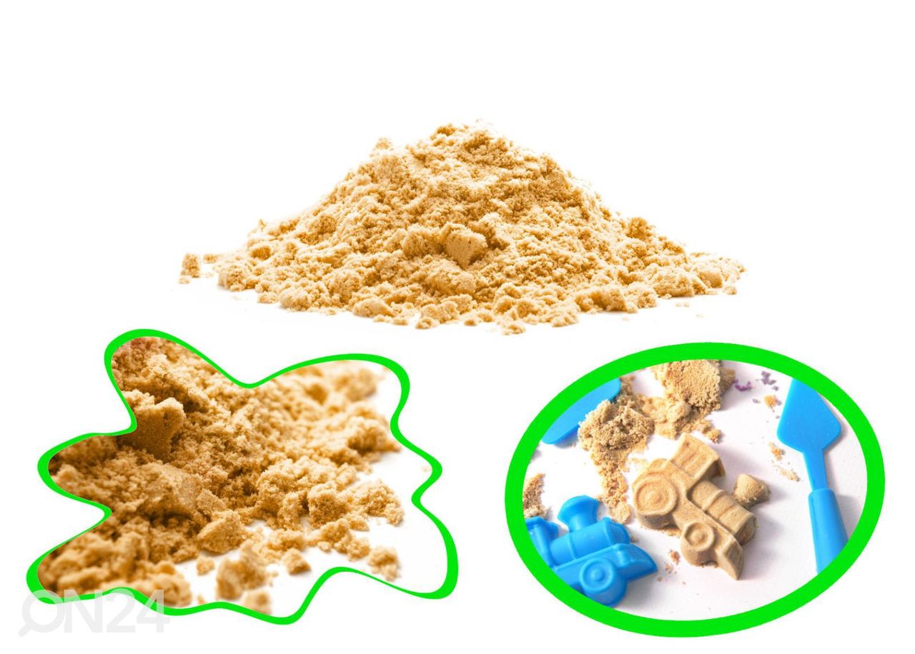 Кинетический песок 2 кг с песочницей и 16 формочками увеличить