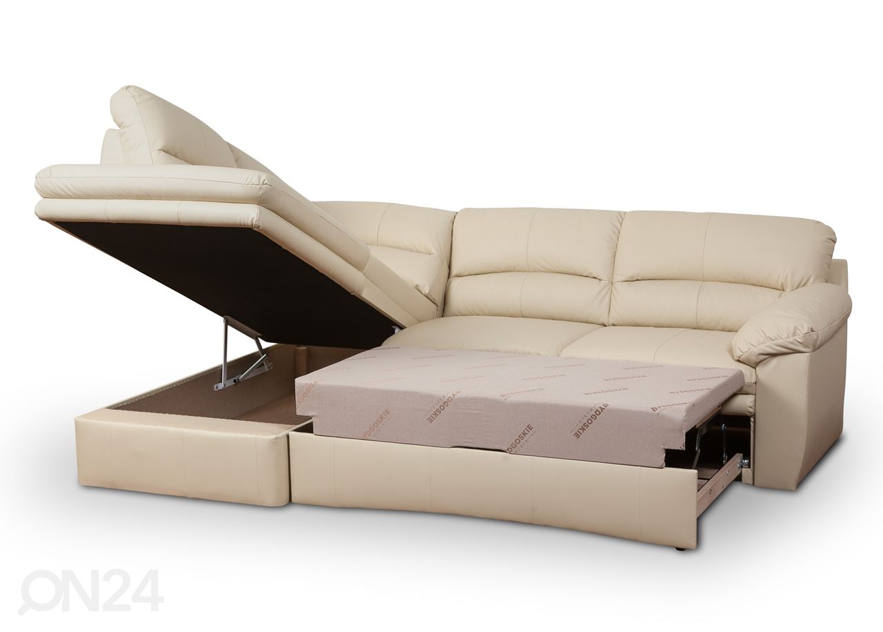 Кожаный угловой диван-кровать с ящиком Amasco увеличить