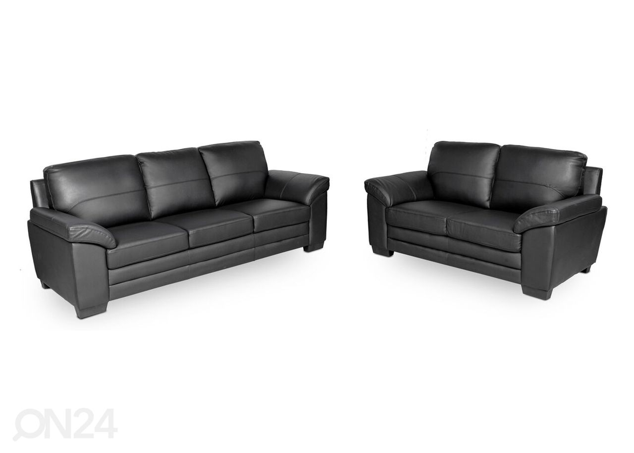 Комплект диванов Manchester 2+3, чёрный увеличить