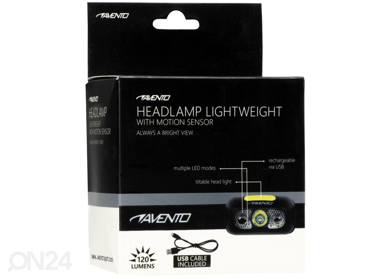 Налобный фонарь светодиодный перезаряжаемый Avento увеличить