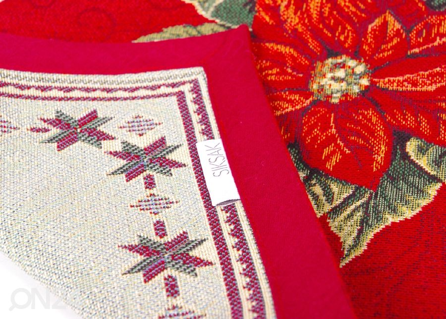 Рождественская салфетка из гобелена Ornament, красная 45x45 cm увеличить