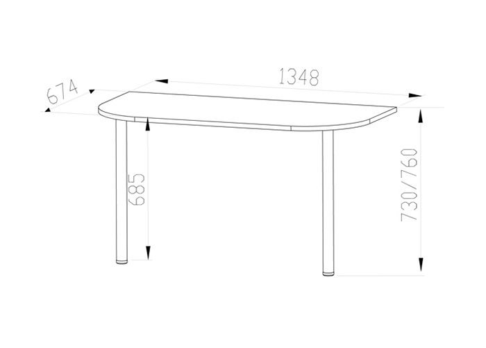 Удлинение для рабочего стола 134,8 cm увеличить