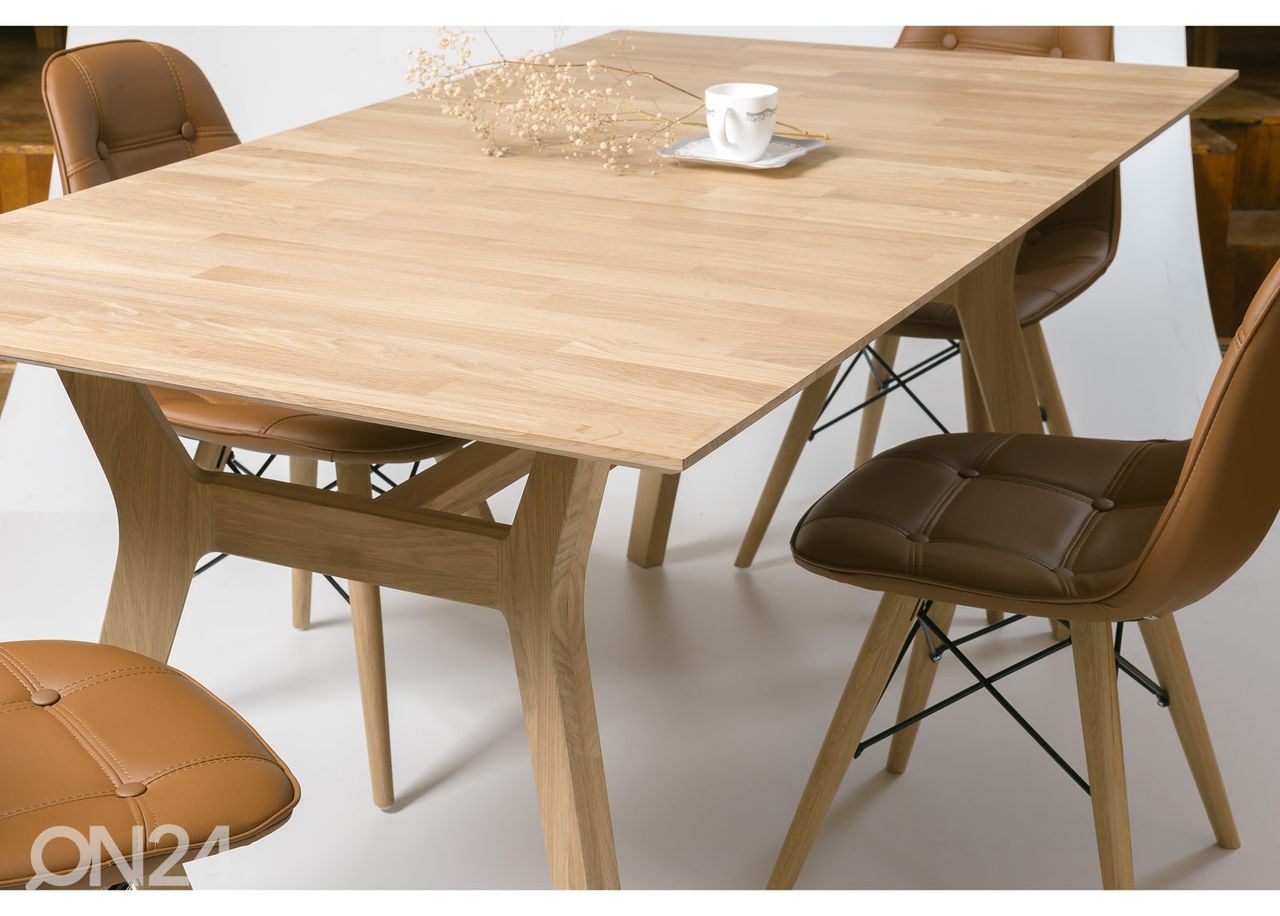 Удлиняющийся обеденный стол из массива дуба Helsinki 170-210x90 cm, белое масло увеличить