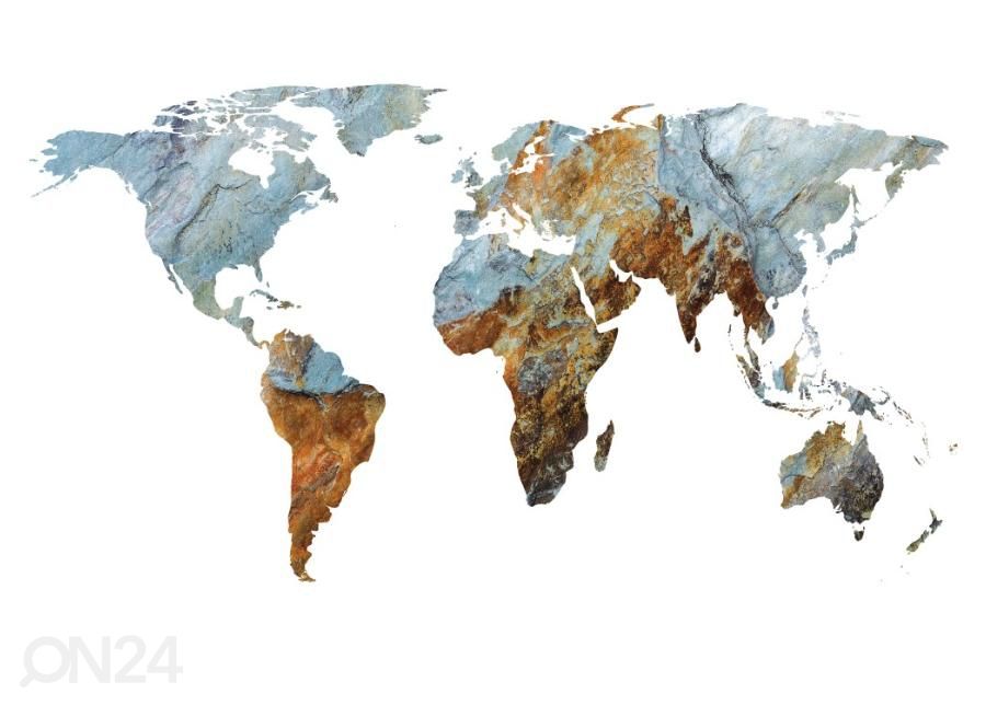 Флизелиновые фотообои Rock Textured World Map on the White Background 358x254 см увеличить