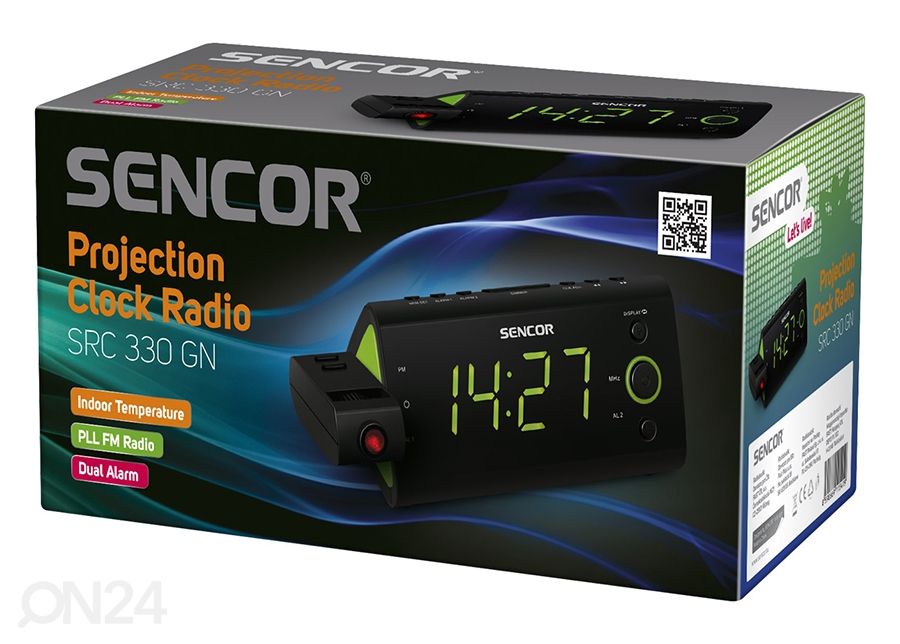 Часы-радио Sencor, черный/ зеленый увеличить