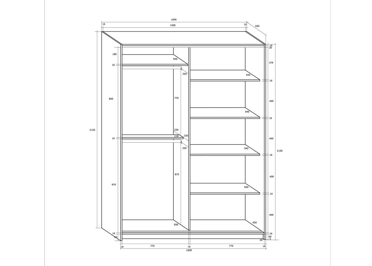 Шкаф-купе 160 cm увеличить