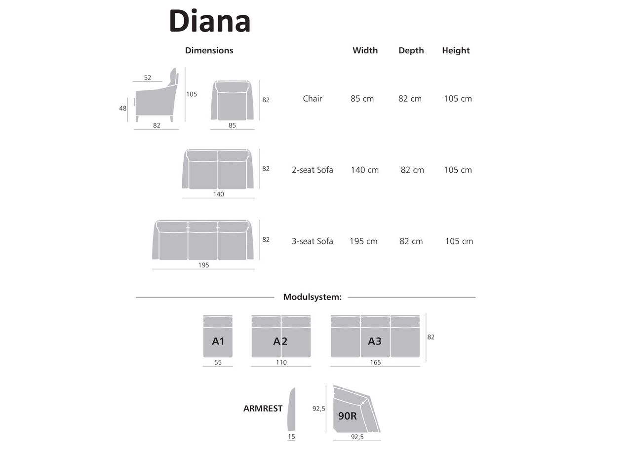 2-местный диван Diana увеличить