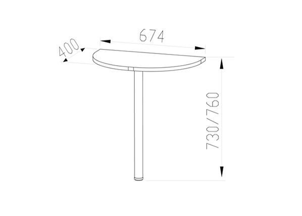 Удлинение для рабочего стола 67,4 cm