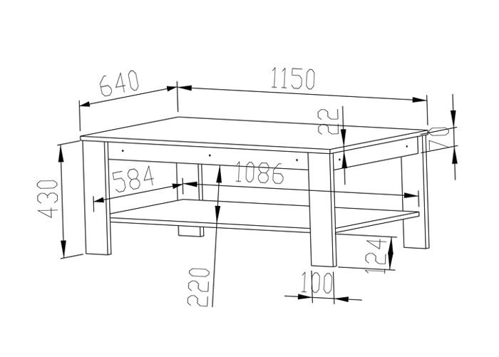 Журнальный стол 115x64 cm увеличить