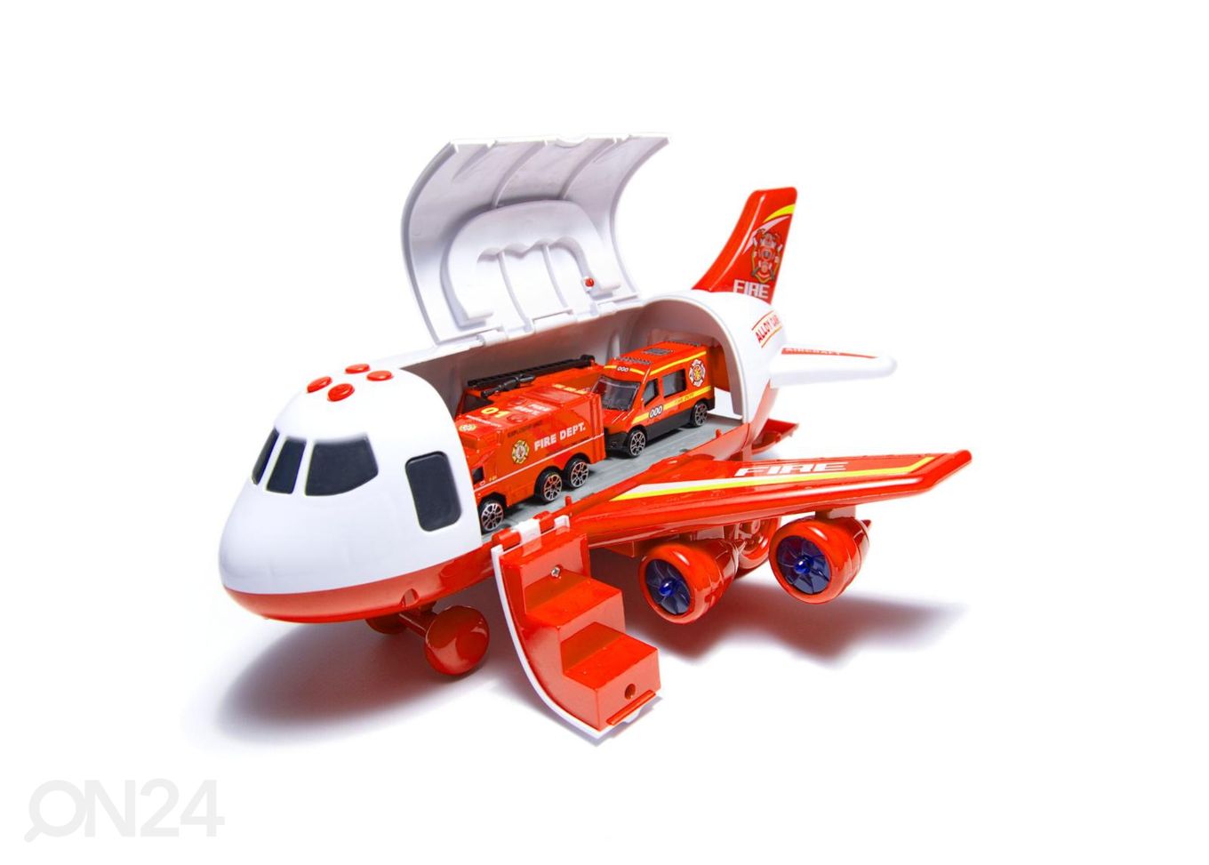 Игрушка Транспортный самолет + 3 пожарные машины увеличить