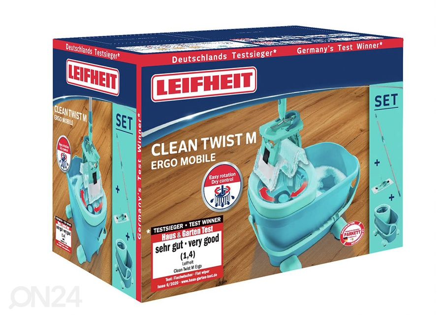 Комплект для уборки пола Leifheit Clean Twist M Ergo с колесиками увеличить