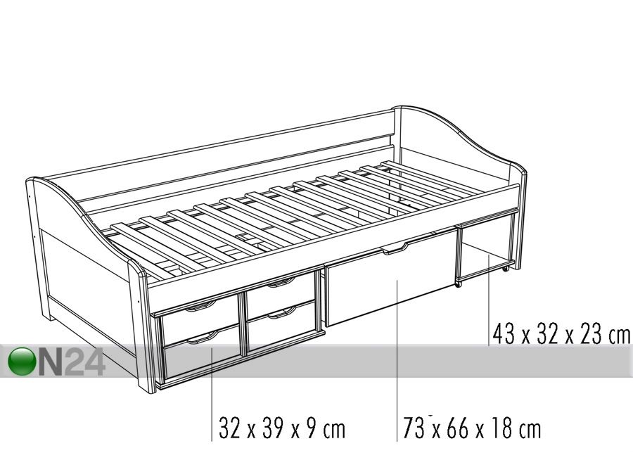Комплект кровати Floro 90x200 cm увеличить