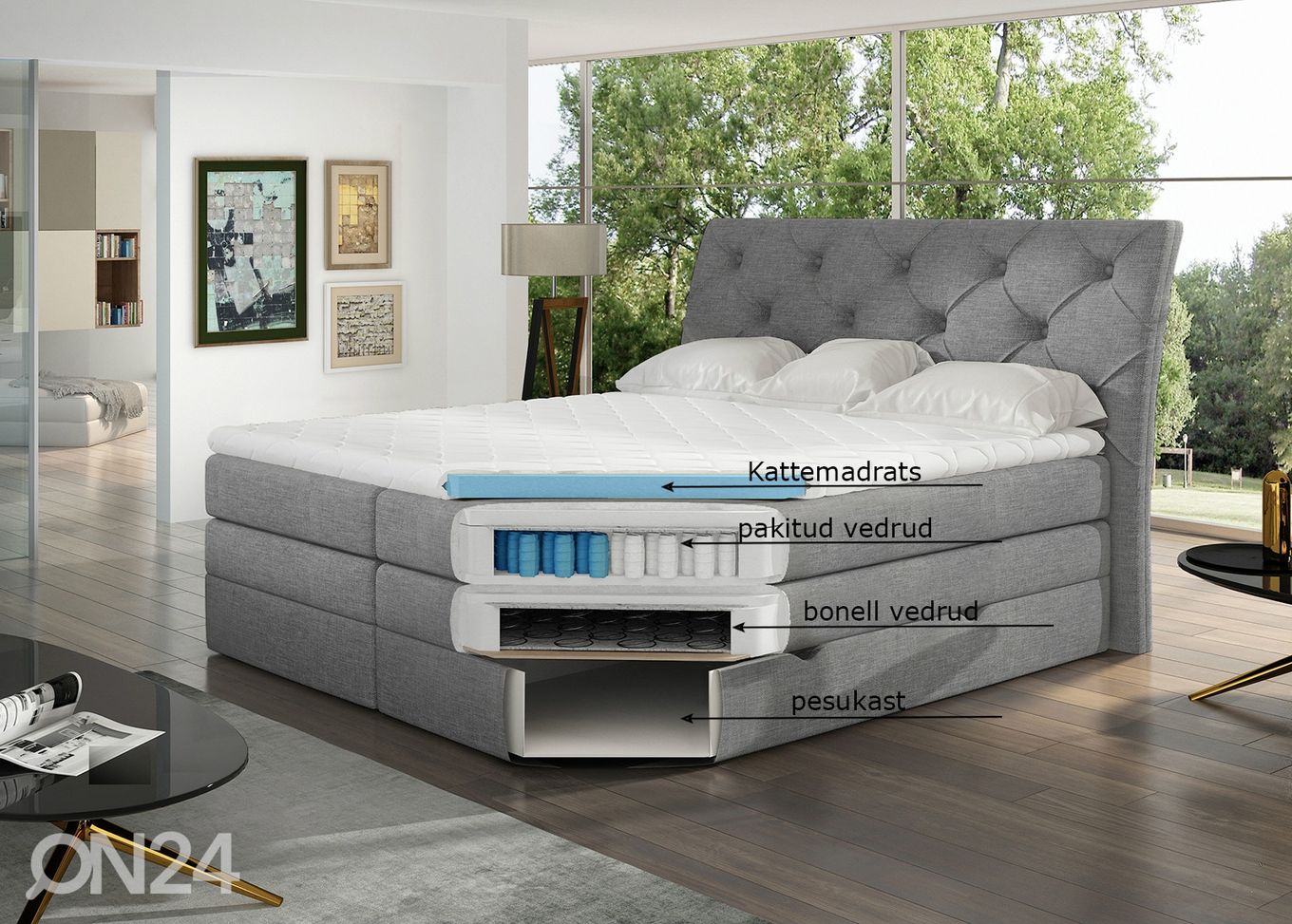 Континентальная кровать с ящиком Mirabel 140x200 cm увеличить