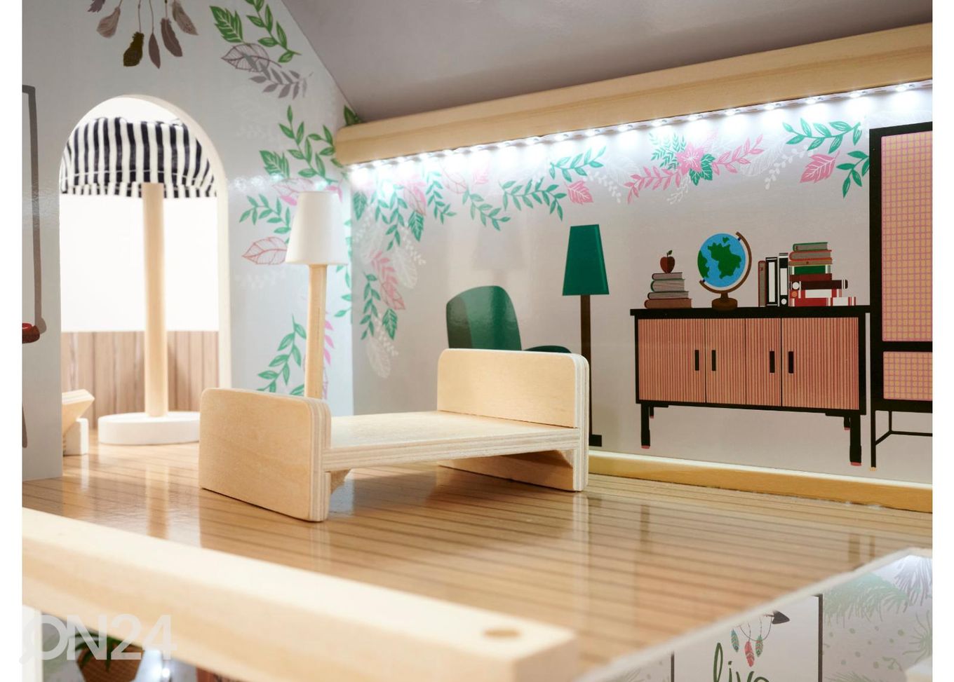 Кукольный дом + мебель Boho 78 см со светодиодной подсветкой увеличить