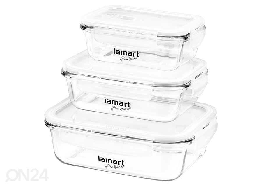 Набор стеклянных контейнеров для хранения продуктов Lamart 3 шт. увеличить