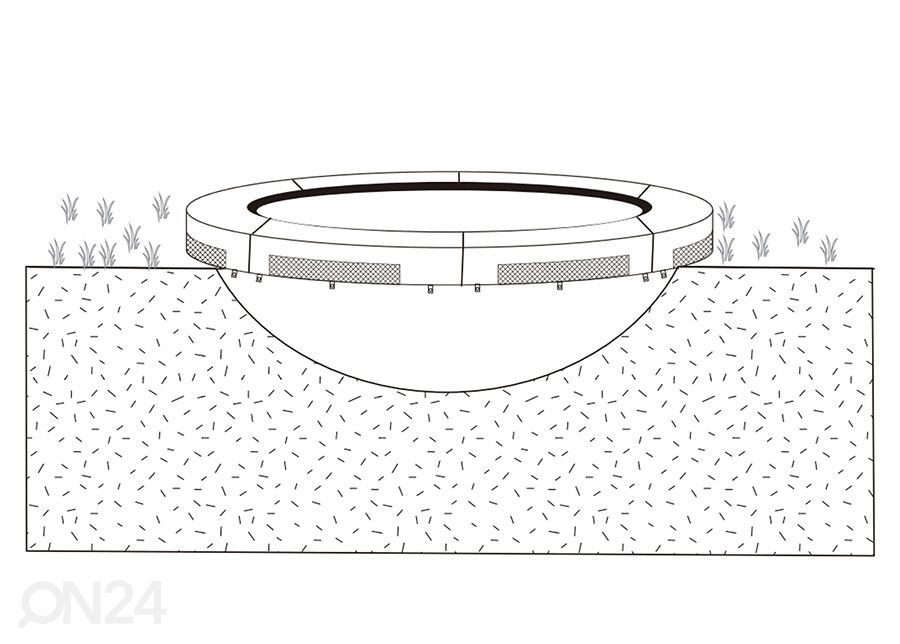 Наземный встроенный батут с защитной сеткой 4,26 м увеличить