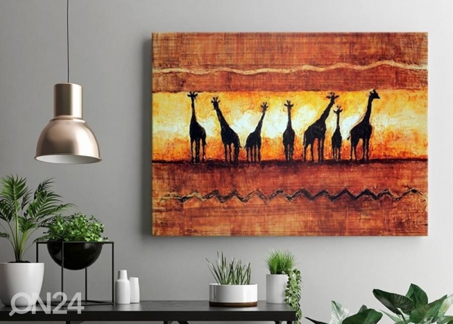 Настенная картина A herd of giraffes 3D 98x68 см увеличить