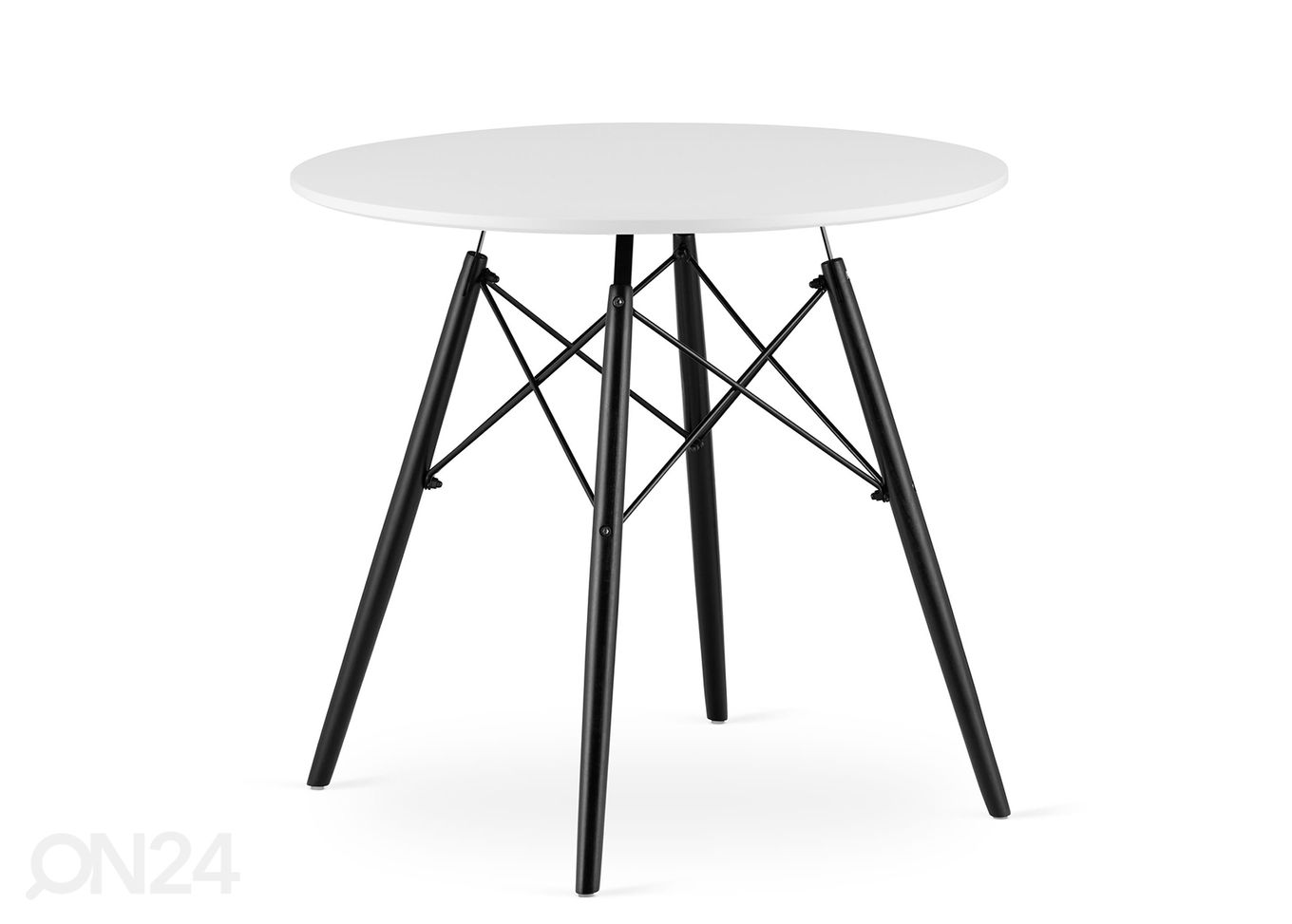 Обеденный стол Todi Ø80 cm, белый/чёрный увеличить