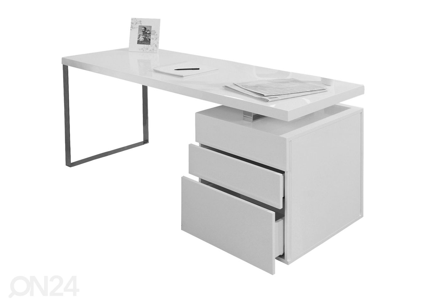 Рабочий стол 70x160 cm, белый глянцевый увеличить