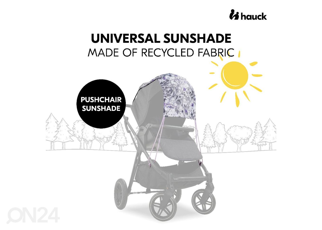 Солнцезащитная накидка на коляску Hauck Out & About в цветочек увеличить