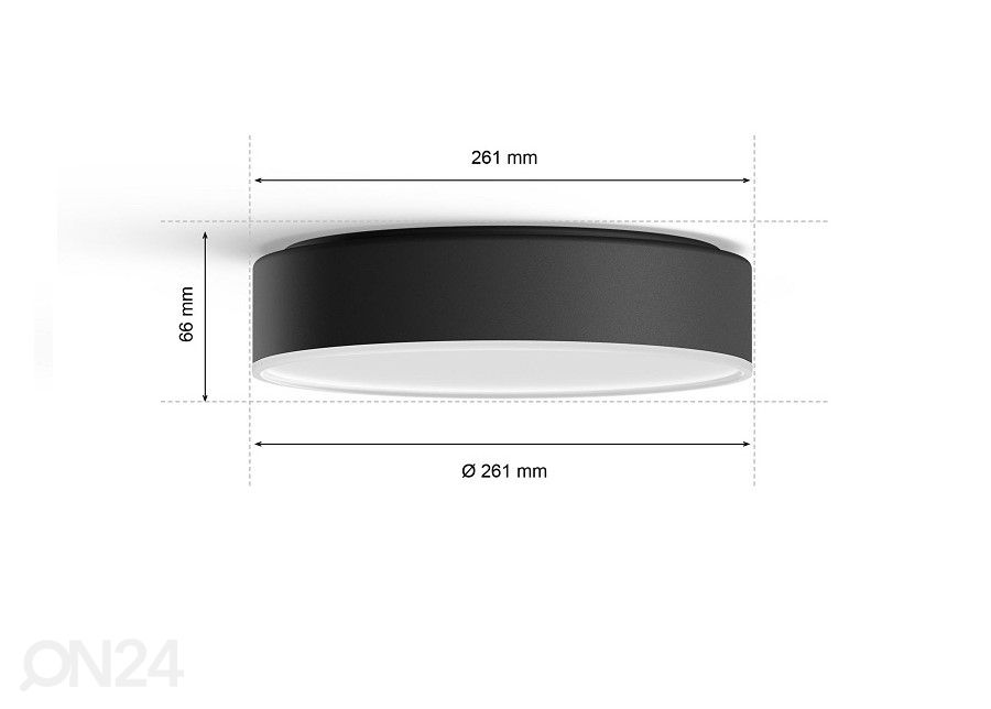 Умный потолочный светильник Hue White ambiance Enrave S чёрный с пультом Ø 26,1 cm увеличить