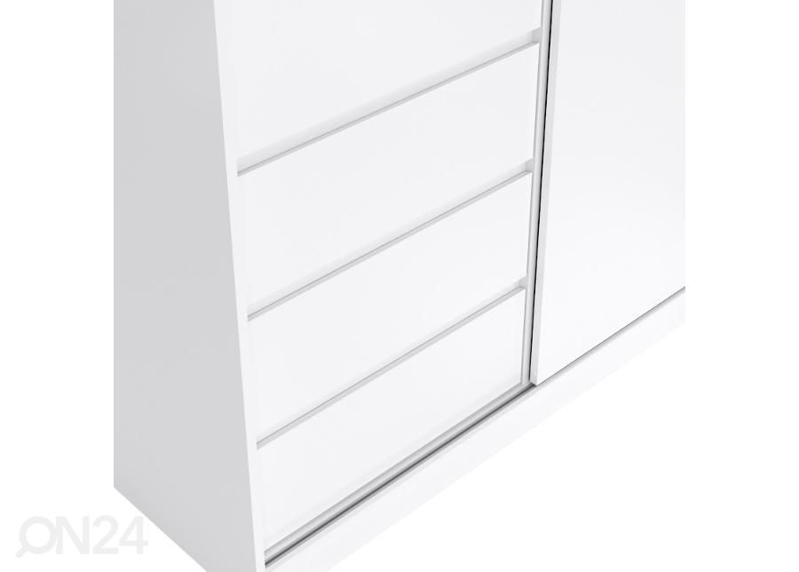Шкаф платяной Naia 118 cm, белый/белый глянцевый увеличить
