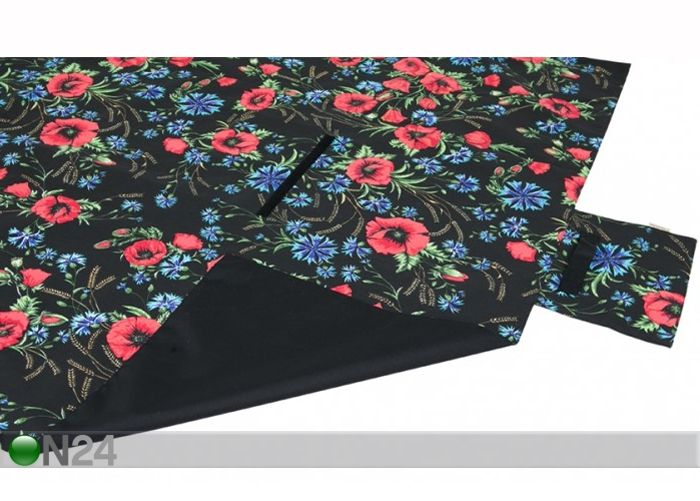 Etno коврик для пикника с мотивом вышивки Muhu, чёрный 90x140 cm увеличить