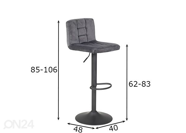 Барные стулья Amanda II 2 шт, серый размеры