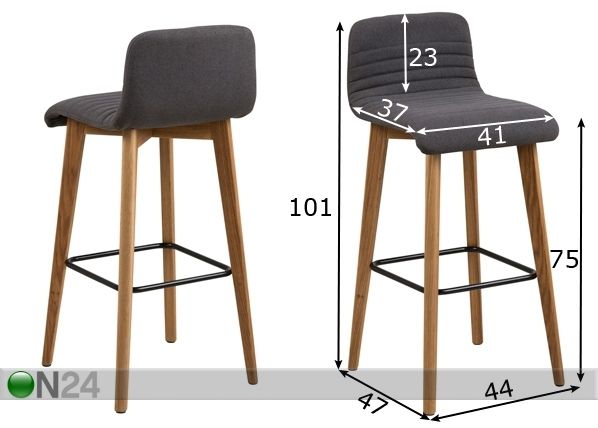 Барные стулья Ara, 2 шт размеры