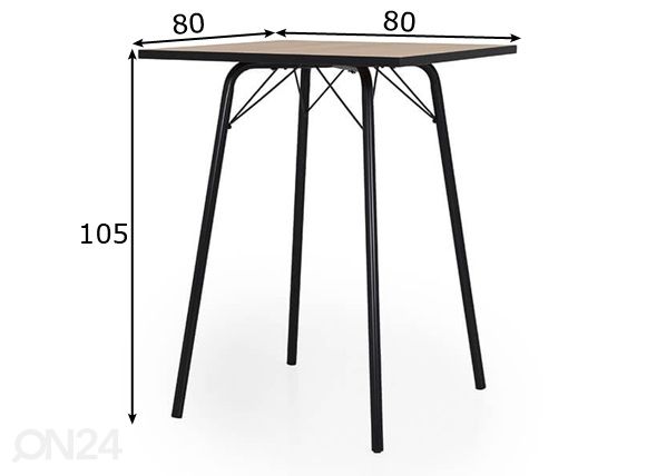 Барный стол Flow 80x80 cm размеры