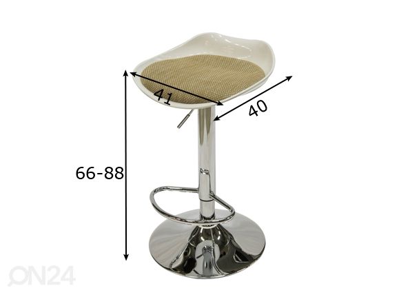 Барный стул Palmi, белый/ бежевый размеры