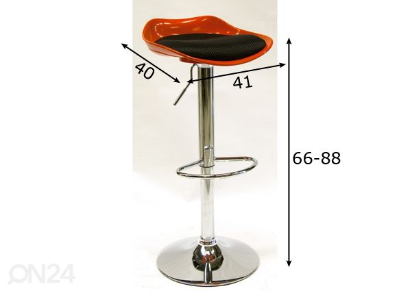 Барный стул Palmi, оранжевый/ чeрный размеры