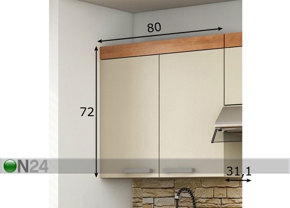 Верхний кухонный шкаф 80 cm размеры