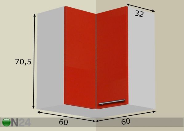 Верхний угловой шкаф H70,5 cm размеры