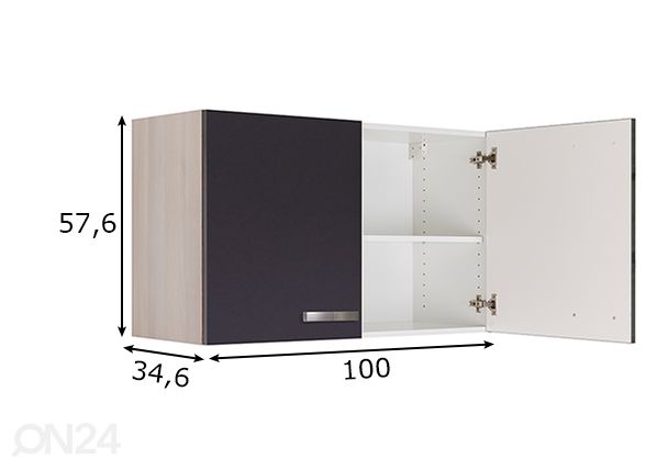 Верхний шкаф для прачечной комнаты Porto 100 cm размеры