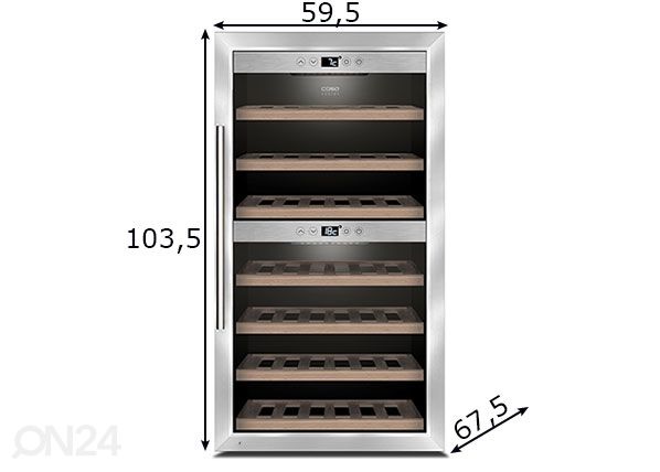 Винный холодильник Caso WineComfort66, 660 размеры