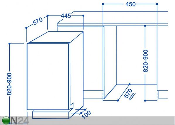 Встраиваемая посудомоечная машина Indesit размеры