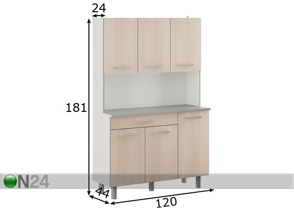 Высокий кухонный шкаф Pixel размеры