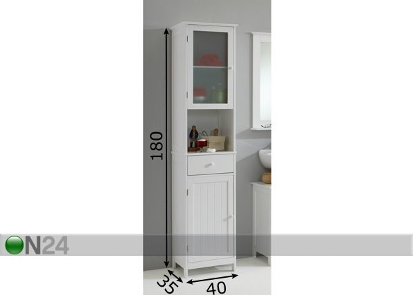 Высокий шкаф в ванную Stockholm 1 размеры