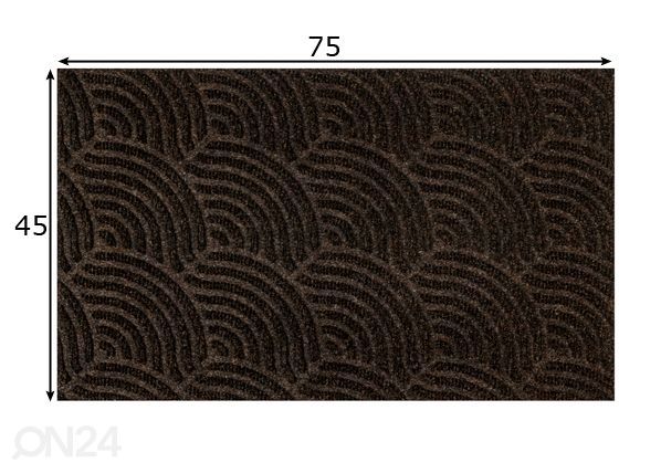 Дверной коврик Dune Waves dark brown 45x75 см размеры
