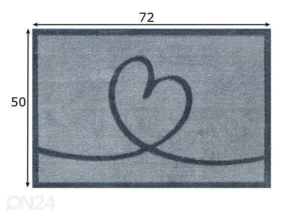 Дверной коврик Lovita grey 50x72 см размеры