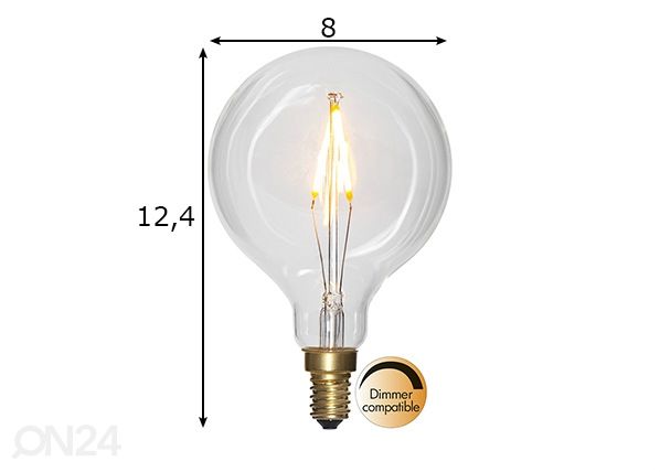Декоративная LED лампочка E14 1,5 Вт размеры