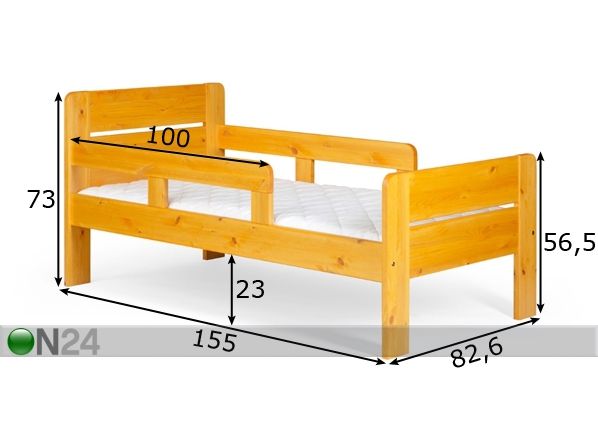 Детская кровать 75x150 cm берёза размеры